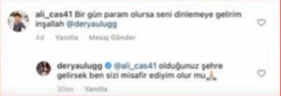 derya ulug dan takipcisine alkislanacak jest